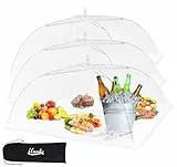 ilauke Extra Große Fliegenhaube, 3 Stück 100 x 60cm Fliegenhaube Lebensmittel, Abdeckhauben für Lebensmittel Fliegenschutz Essen für Outdoor BBQ Grill Partys Buffets Camping Picknicks