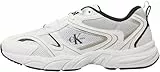 Calvin Klein Herren Runner Sneaker Retro Tennis Mesh Sportlich, Weiß (Bright White/Black), 42