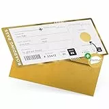 Heimonie Reisegutschein Flugticket mit Rubbelaufkleber-Bordkarte zum beschriften-Einzigartige ReiseGeschenk Verpackung-Boarding Pass Karte als Urlaub Gutschein oder Geschenkidee Reise zum freirubbeln