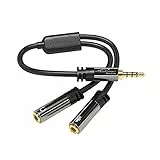 KabelDirekt – 3,5mm Klinkenkabel Headset Adapter (3,5mm Klinke Kabel, 4-polig, Externe Mikrofone) – PRO Series