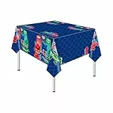 Procos 88634 - Tischdecke PJ Masks, Größe 120 x 180 cm, Superhelden, Partydekoration, Kindergeburtstag