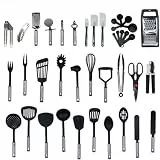 40 TLG Küchenhelfer Set Silikon Hitzebeständiges Antihaft-Kochen Küchenhelfer für Einschließlich Spatel und Löffel KüChen Gadgets