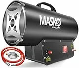 Masko® Gasheizgebläse Gasheizer Heizkanone Gasheizstrahler 30 KW Bauheizer Gas Heizgerät heizstrahler Heißluftgenerator inkl. Gasschlauch & Druckminderer Heizgebläse für handelsübliche Gasflaschen