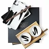 Moritz & Moritz 8-tlg. Sushi Geschirr Set für 2 Personen - Sushi Servierset mit 2x Sushi-Teller, Dip-Schälchen und Stäbchen