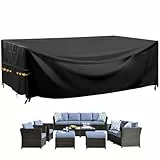 GARPROVM Gartenmöbel Abdeckung Wasserdicht, 242x182x100cm Gartenmöbel Abdeckplane Wetterfest Staubdicht Oxford Gewebe Schutzhülle Abdeckhaube für Outdoor Möbelsets Sofa Tisch
