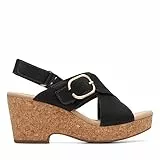 Clarks Damen Giselle Dove Sandale, Black Nubuck, 37 EU
