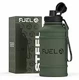Fuel24 Extra Stark Trinkflasche Edelstahl Metall 1.3L & 2.2L - Auslaufsicher & BPA-Frei Wasserflasche edelstahl - Robuste Trinkflasche Fitnessstudio, Sport Wasserkrug Edelstahl Flasche Für Erwachsene