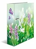 HERMA Ordner A4 Grüne Wiese, 7 cm breit, Kinder Ringordner mit Pflanzen Motiv, bunter Aktenordner mit Innendruck für Jungen und Mädchen