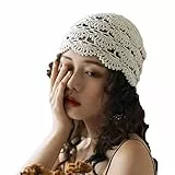 VALICLUD Frauen Aushöhlen Mütze Handgemachte Gehäkelte Spitze Hut Turban Kappe für Den Sommer