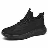 Littleplum Sneaker Laufschuhe Herren Damen Sportschuhe Straßenlaufschuhe Atmungsaktiv Leichte Joggingschuhe Fitness Turnschuhe,S Schwarz,38 EU