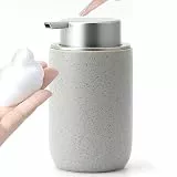 GIRLUFO Keramik Schaumseifenspender, Spülmittelspender 350ml Grau – Nachfüllbarer Seifenspender Spender Geeignet für Handseife, Küche, Bad (Modern Flüssigseifenspender)
