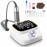 UIHOL 45000RPM Elektrisch Nagelfräser Professionelle, Fräser für Gelnägel, Tragbare Elektrische Nagelfeile, Lcd-Display, mit Nagelfeile Maniküre Pediküre Zubehör Set für den Heimgebrauch,Nagelstudios