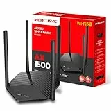 Mercusys MR1500X Wi-Fi 6 WLAN Router, Dualband AX1500, 3 Gigabit-Ports, WPA3, Kindersicherung, Gast-Netzwerk, MU-MIMO, Keine DSL-Funktion