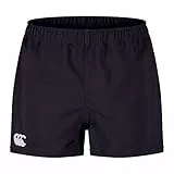 Canterbury Men's Players Drill Shorts | Rugby Shorts | CCC Logo Gym Shorts, Black, M