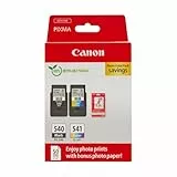 Canon Tinte & Papier Multipack - PG-540/CL-541 Original Drucker Tintenpatronen 2er-Pack (1 x Schwarz, 1 x Farbe druckerpatronen) & 4x6 Fotopapier (50 x Blatt)