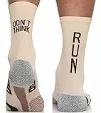 TODO RUNNING RAID CREW Laufsocken mit Lustige Aufschrift, Anti Blasen Socken, Running Socks Men. Bunte Sport Socken Damen 39-42, Laufsocken Herren (Don't Think Run, 39-42)