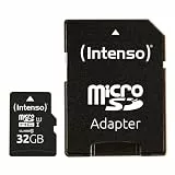 Intenso Premium microSDHC 32GB Class 10 UHS-I Speicherkarte inkl. SD-Adapter (bis zu 90 MB/s), schwarz