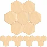 Healifty 200PCS Holzscheiben Basteln Bemalen DIY Sechseckig 15MM Natürlich Buchenholz Blanko Unvollendete Scheiben Handwerk Scrapbooking Material Hochzeit Party Dekoration Verzierungen
