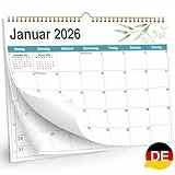 AEYAKA Kalender 2026 Wandkalender, 21 cm x 30 cm, A4 Planer 14 Monate November 2025 - Dezember 2026, Monatlicher Hängender mit Ferienübersicht, Deutsch