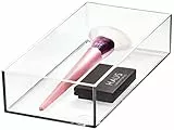 iDesign Schubladen Ordnungssystem, Schminktisch Organizer für Schublade aus der Signature Series by Sarah Tanno, kombinierbares Make-up Organizer Element aus Kunststoff, transparent