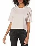 The Drop Damen Sydney T-Shirt, kurzer Cropped-Stil, Rundhalsausschnitt, Eisrosa, XL