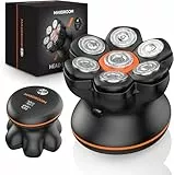 Maxgroom Rotationsrasierer Glatzen Rasierer Herren, 7D Flexibler Glatzenrasierer, Wasserdichter Kopfrasierer Glatze mit Magnetische Kopf, Lange Batterielebensdauer