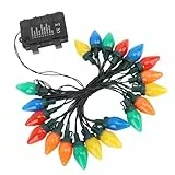 Luqeeg C9 LED-Weihnachtslichterkette, 16,4 Fuß, 20 LEDs, Wasserdicht, C9-Erdbeerlichter für den Innen- und Außenbereich, Mehrere Szenarien, Intimes Design