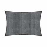 Lumaland Sonnensegel Rechteckig | Wetterbeständiger Sonnenschutz inkl. Befestigungsseile | Terrasse & Balkon Schattenspender aus HDPE Material mit UV Schutz inkl. Befestigungsseile [Dunkelgrau]