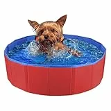 Faltbar Hundepool,PVC Hundepool,Schwimmbad für Hund,Hunde Planschbecken für Haustiere,Faltbarer Hundepool für Kleine Hunde,Hunde Schwimmbecken für Hund,Kinderschwimmbad, 50x8 cm, 1 Stück
