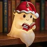 Niedliche Geister-Leselampe, Christmas Ghost Reading Book Lamp, Halloween 3D-LED-Geister Statue Nachtlicht, Deko Led Geist Lampe, Weihnachten Niedliche Ghost für Leser und Buchliebhaber (1PC 17CM)