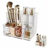 SLHEQING Make up Organizer 2 Stück, Badezimmer Kosmetik Organizer mit 3 Fächern, Schminktisch Organizer für Spiegelschrank Badezimmerschrank Vanity Desktop