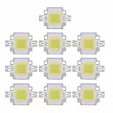 Hyuduo SMD-Chip-COB-Licht, 10 Stück, 10 W, LED-SMD-Chip-COB, DC 9–12 V, für Lampen-Flut-Glühbirnen-Ersatz, Warmweißes Licht, Reine, Einfache Handtaschenlampen (Reines Weiß)