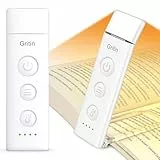 Gritin Leselampe Buch Klemme, USB C Wiederaufladbare Buchlampe Augenschonende Leselicht für Lesen ins Bett, 3 Farbtemperaturen & Stufenlos Dimmbar, Winkel Eintsellbar Klemmleuchte für Buchliebhaber