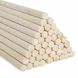 SOSMAR 50 Stück Holzstäbchen zum Basteln, Bambusstäbe rund Ø 8mm x 30cm Lang Rundholz Natur Holzstab Bastelholz für Modellbau DIY Handwerk und Deko