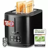 Linsar - Toaster Schwarz Matt - Zwei-Scheiben-Toaster - Mit Touchscreen, 6 Bräunungsstufen, Herausnehmbarer Krümelschublade, Integriertem Brötchenaufsatz und Abschaltautomatik - 980 Watt - (Schwarz)
