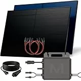 SUNNIVA 1000W Balkonkraftwerk BIFAZIAL FULLBLACK komplett Steckdose MARSTEK 800W Wechselrichter, PV Solaranlage, 2x 500W Glas-Glas Solarmodule, inkl. 5m Kabel, Bluetooth WIFI, Komplettset