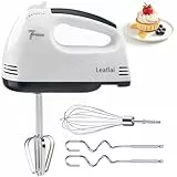 Handrührer Elektrisch-Handrührgerät, 7 StuFen Handmixer, Enthalten 2 Rührbesen, 2 Edelstahl-Knethaken, 1 Schneebesen, spülmaschinenfest