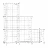 AWTATOS Regal 6 Regal Drahtwürfel Stapelbarer Regal Würfel DIY Metallgitter Würfelbuchregal Würfelregal Mit Türen Für Wohnzimmer, Schlafzimmer, Bad Weiß USCIH06WE