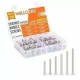 WELLOCKS Schrankgriffe Schrauben | M4 25–50 mm Maschinenschrauben Sortiment | Flachscheibenkopf Kreuzschlitzschrauben Set aus Metall | für Schrank Schublade Knöpfe (HSD300) | Silber | 300 Stück