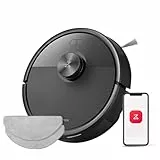 roborock Q7 M5-Set Saugroboter mit Wischfunktion, 10.000Pa Saugkraft, Dual Anti-Tangle-System, 150Min Laufzeit, LiDAR Navigation, Staubsauger Roboter für Teppich, Tierhaare, APP Steuerung (Schwarz)