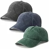 3 Stück Baseballkappe Für Herren Und Damen, Verstellbar Baumwolle Baseball Cap Vintage Unisex Basecap Sonnenhut Sportkappe Für Outdoor Sport Leisure Reisen, Dunkelgrau, Marineblau, Dunkelgrün