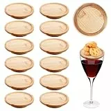 Sporgo 12 Stück Wineglas Charcuterie Topper: Holz Weinglas Topper Set, Weinglas Untersetzer, Weinglas Aufsatz Vorspeisenteller, Wine Glass Charcuterie Topper, für Desserts, Snacks, Obst, Nüsse