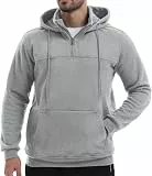 Peakwell Herren Pullover Stekragen Hoodies Hoody Langarm Winter Pulli Sweatshirts mit Kapuzen und Kordelzug (Hellgrau, S)