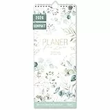 Häfft® Planer für Zwei Kompakt 2026 Paarkalender mit 3 Spalten 'Blattgold' 13 x 32 cm - Wandkalender für 12 Monate: Jan bis Dez 2026, Paarplaner Wandplaner - nachhaltig & klimafreundlich