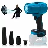 Turbo Gebläse für Makita Akku 18V, 576 km/h Jet Fan, 28000RPM Bürstenloser Laubbläser Akku Stufenlose Geschwindigkeitsregelung für Laubblasen Auto Trockner (Blau+4 Zubehöre Ohne Batterie)