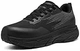 DYKHMILY Leichte Arbeitsschuhe Herren Bequeme Sicherheitsschuhe Stahlkappenschuhe Atmungsaktive rutschfeste Arbeitsschutzschuhe Sportliche Sicherheitsschuhe Schnürsenkel (Vollschwarz, 41EU)