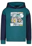 SALT AND PEPPER BY KIDS PARK Jungen Kapuzen-Sweatshirt mit Traktor Stick-Applikation T-Shirt, Petrol Green, 116 cm-122 cm