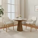 COLAMY Esszimmerstühle 2er Set, Moderne Polsterstühle für das Esszimmer, Küchenseitenstühle, Landhaus-Esszimmerstühle mit offener Rückenlehne für die Küche, Beige