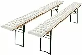 REDBEST Bierbank-Auflage, Sitzauflage Bierzeltgarnitur gepolstert 2er-Pack weiß Größe 25x220 cm - strapazierstark und langlebig, bequemer Sitzkomfort, mit elastischen Bändern