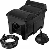 Pontec 42752 MultiClear Set 15000 - Teichfilter für Außen Komplettset mit Mehrkammerfilter, Bachlaufpumpe (3500 l/h), UVC-Klärer (7 W), Schwarz – Klares Wasser für Teiche bis 15.000 l